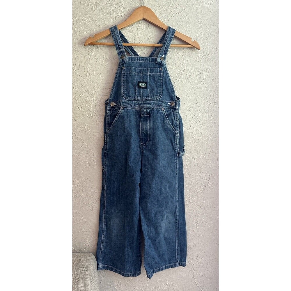 KEY IMPERIAL Bib Youth Boys Girls 7 Overalls Farmer Blue Jeans Denim 100% cotton